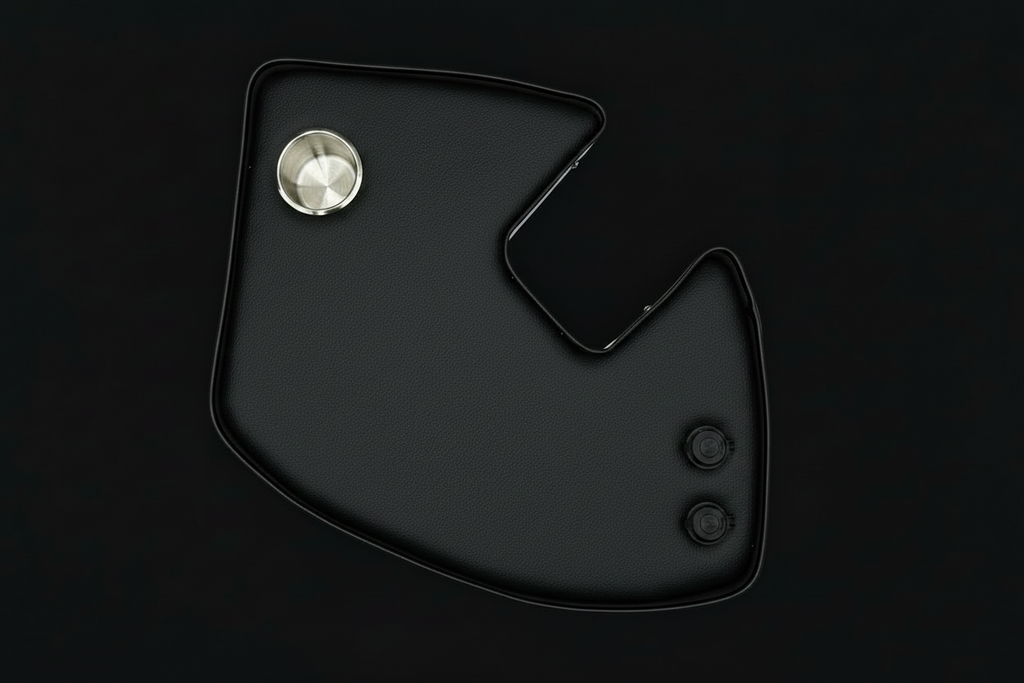 Agrishelf Black 1 cup holder 2 sockets