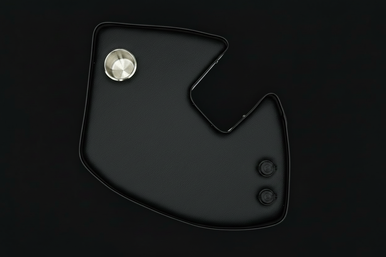 Agrishelf Black 1 cup holder 2 sockets
