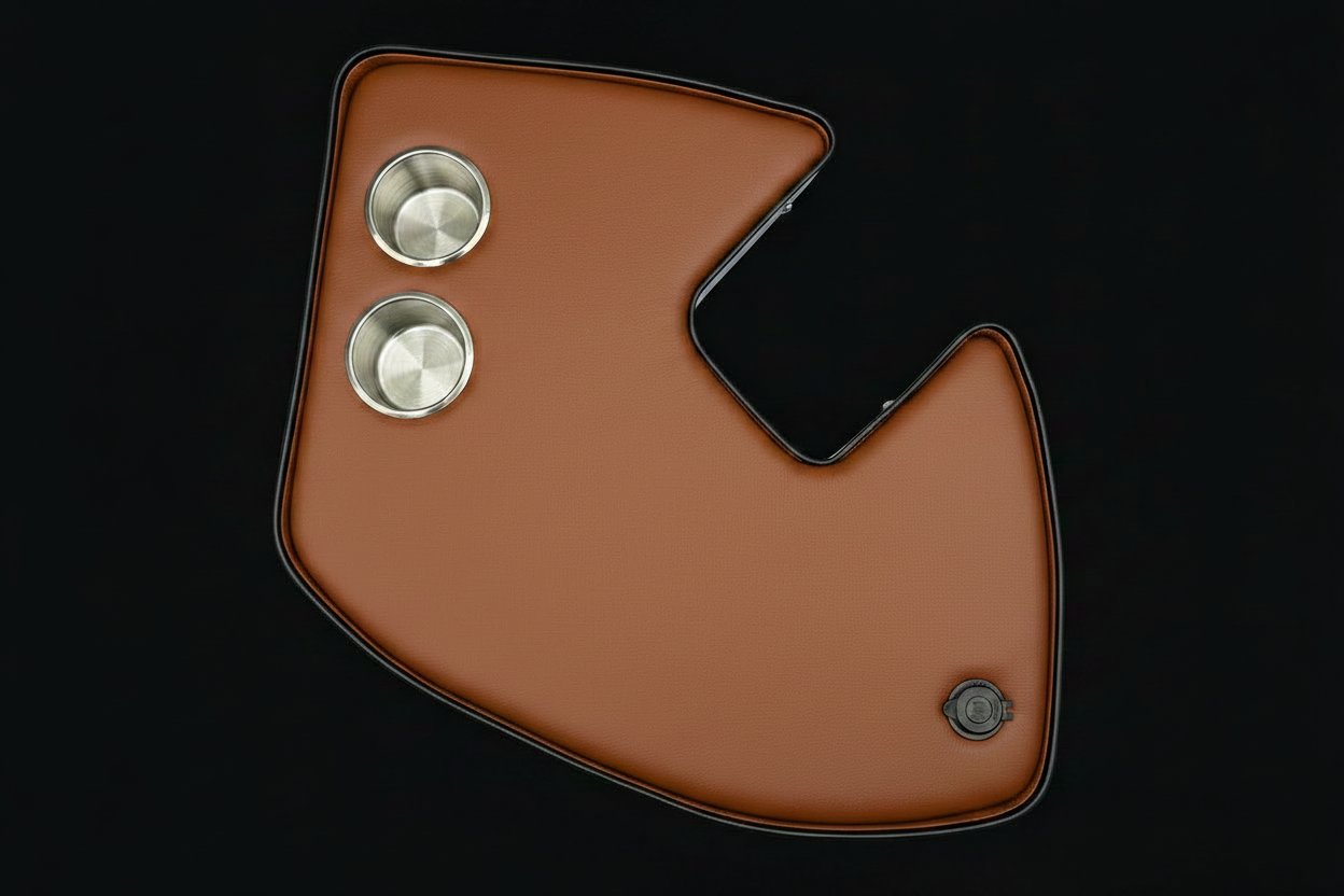 Agrishelf Brown 2 cup holders 1 socket