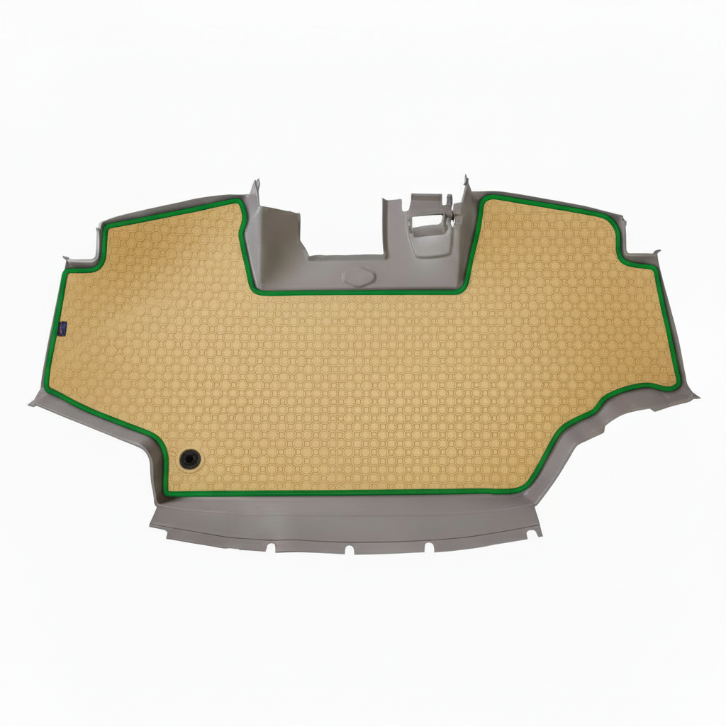 Rubber mat Cream Green Trim