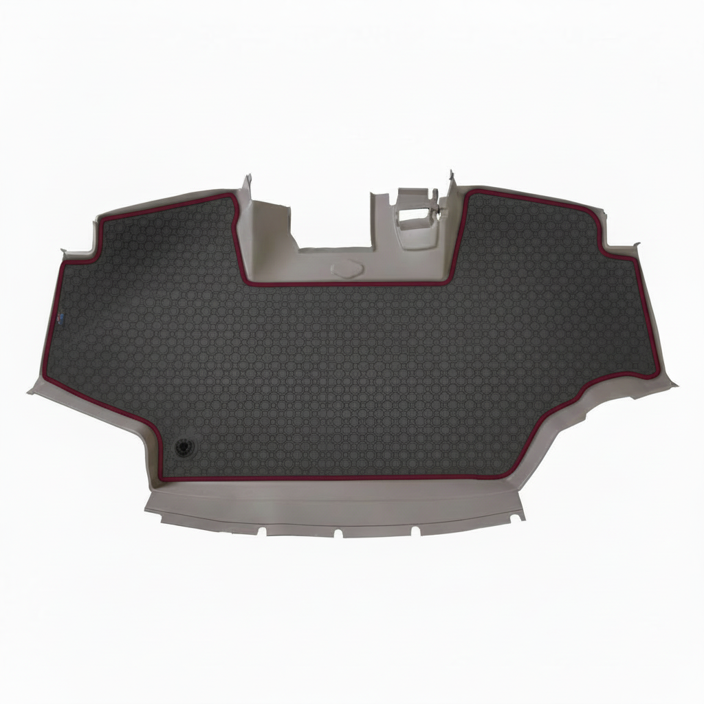 Rubber mat Grey Burgundy Trim