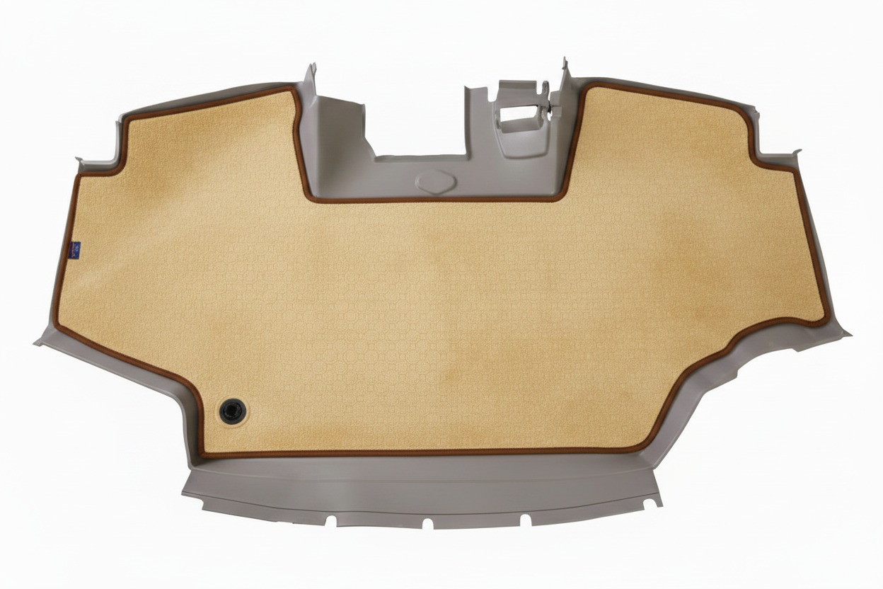 Velour Carpet Beige Brown Trim