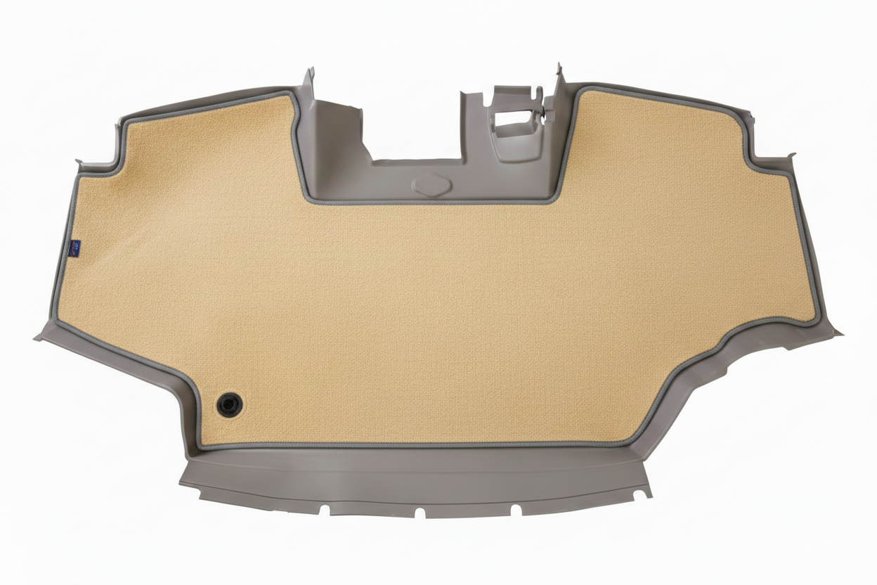 Velour Carpet Beige Grey Trim