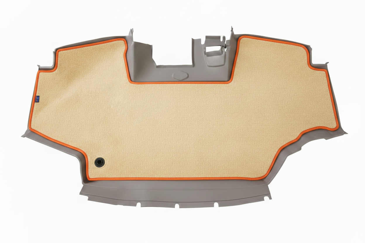 Velour Carpet Beige Orange Trim