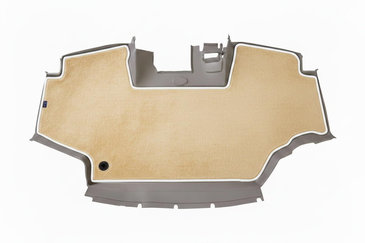 Velour Carpet Beige White Trim