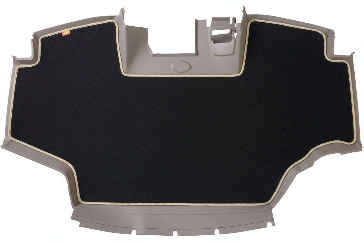 Velour Carpet Black Beige Trim