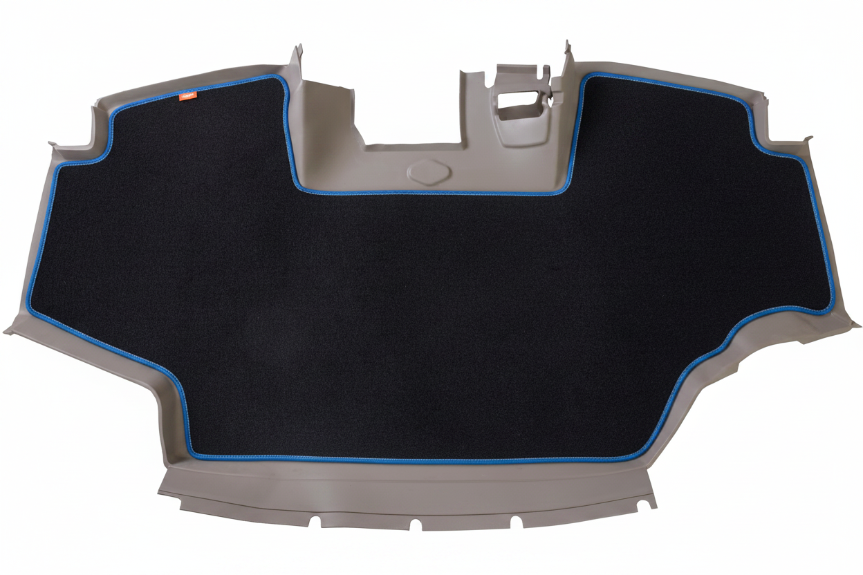 Velour Carpet Black Blue Trim