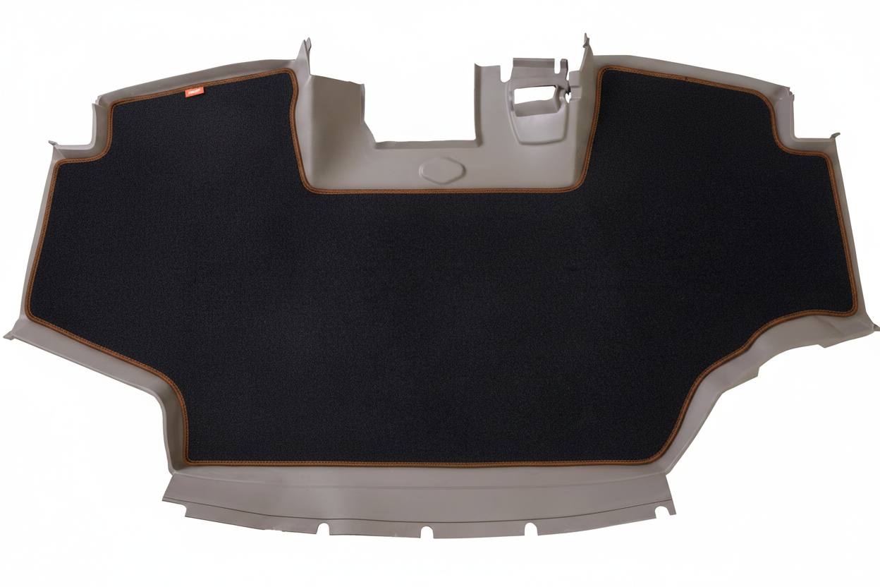 Velour Carpet Black Brown Trim