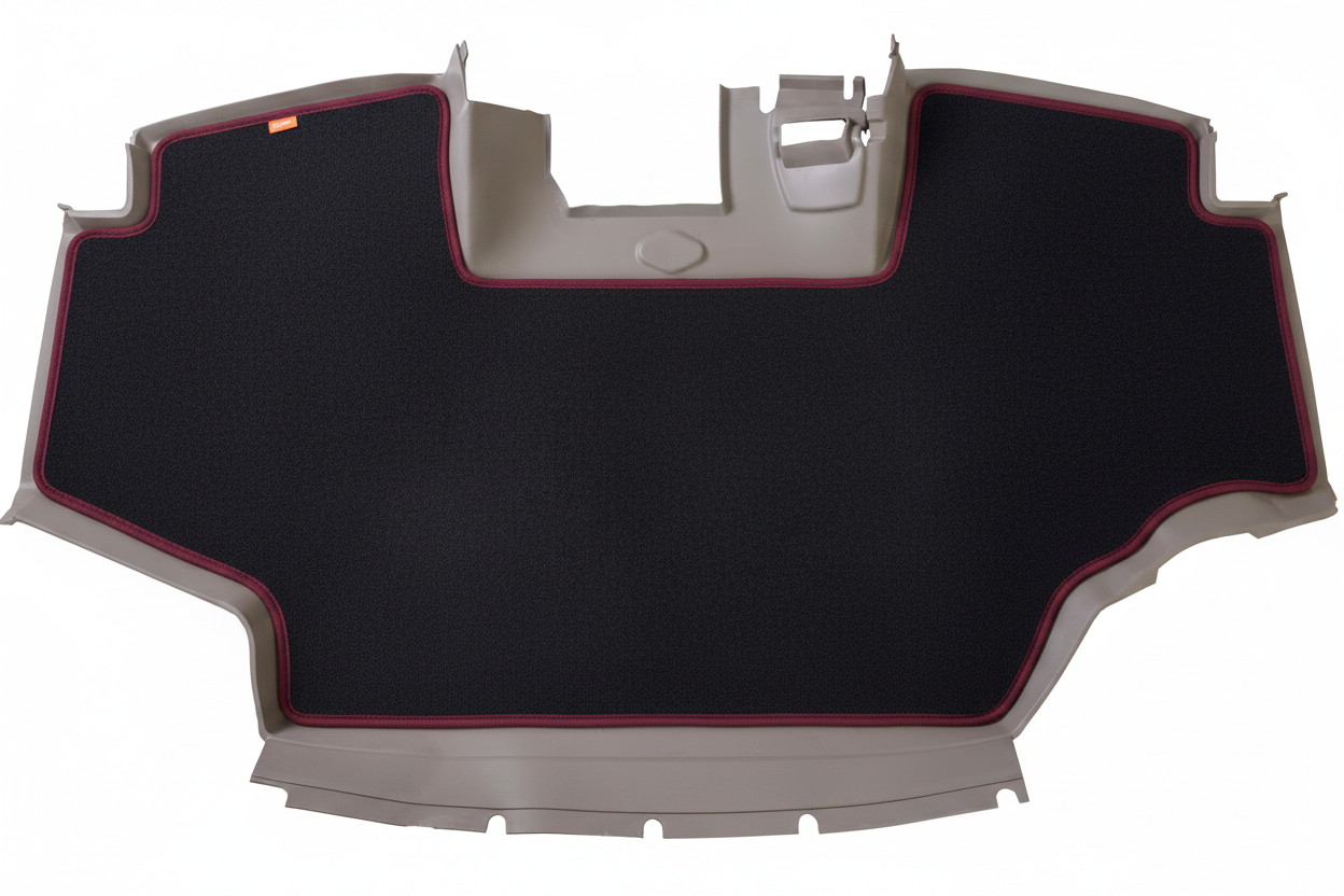 Velour Carpet Black Burgundy Trim