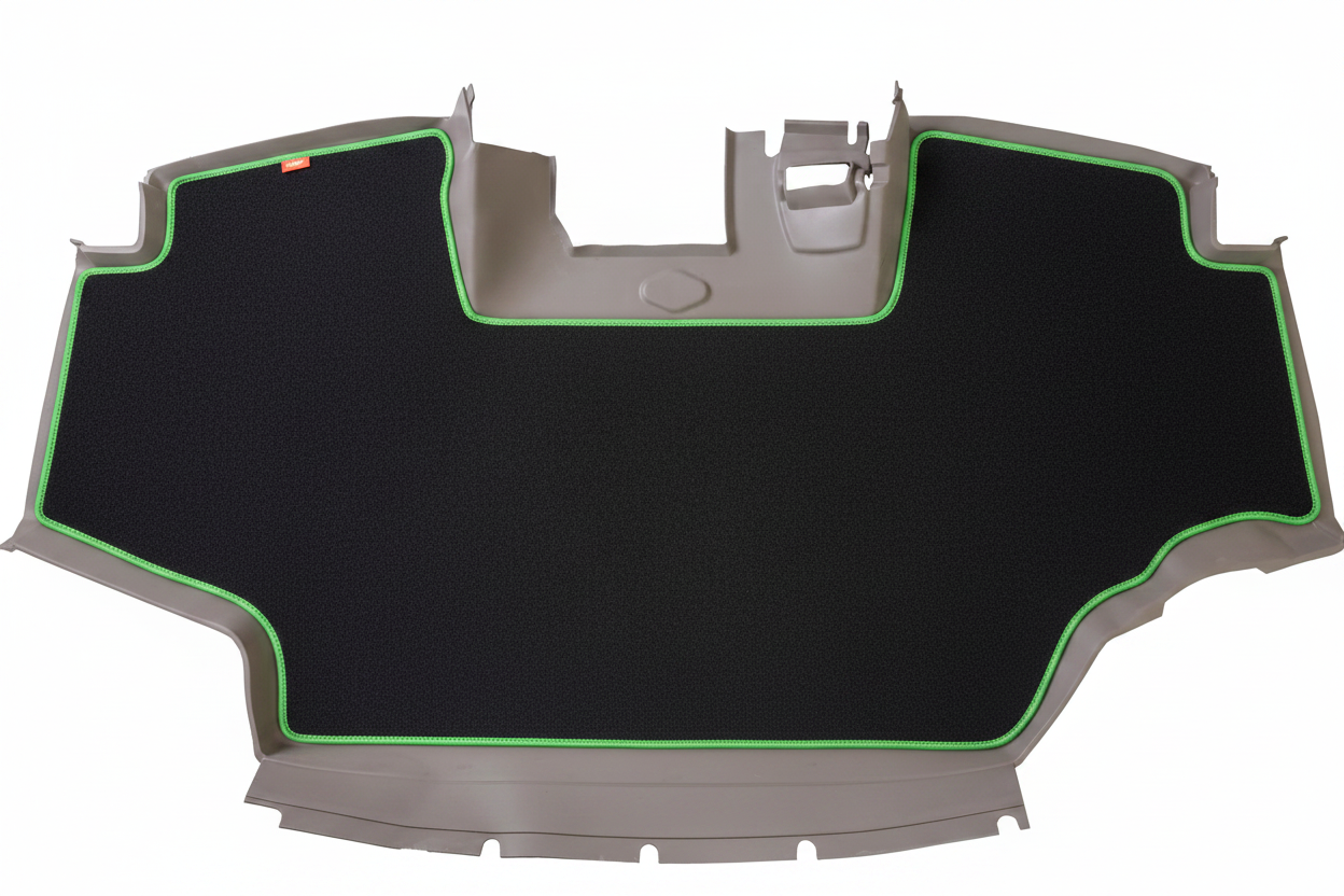 Velour Carpet Black Green Trim