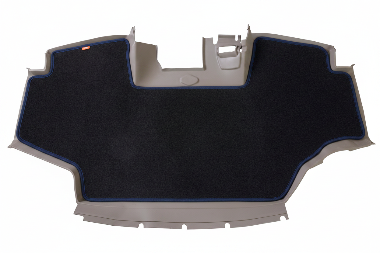 Velour Carpet Black Navy Trim