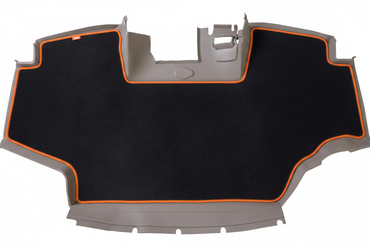 Velour Carpet Black Orange Trim