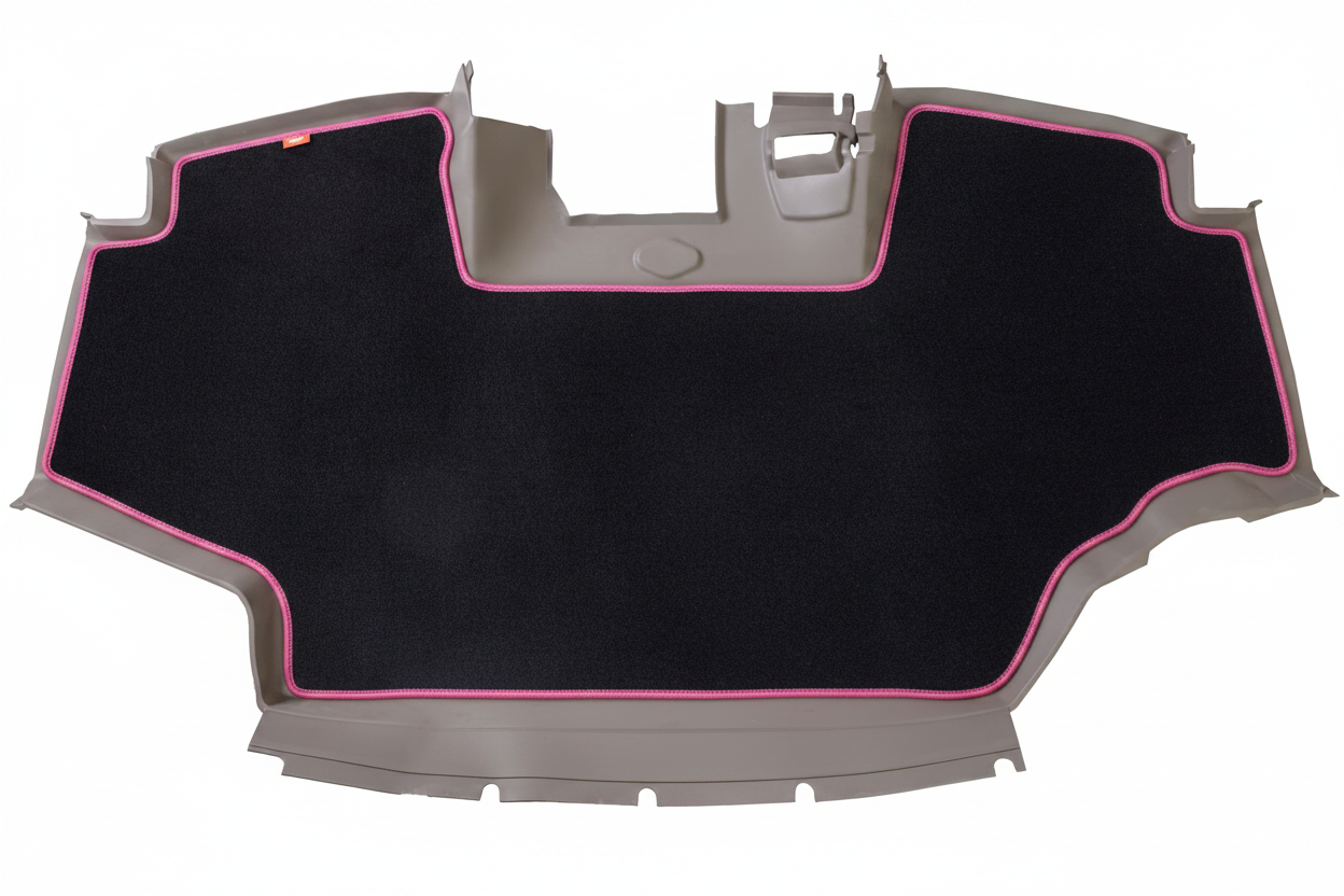 Velour Carpet Black Pink Trim