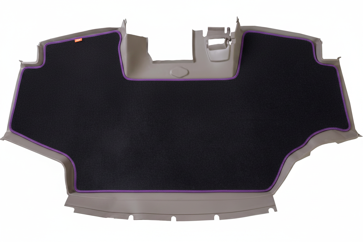 Velour Carpet Black Purple Trim