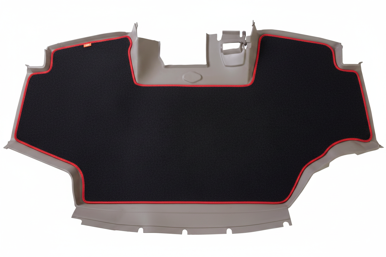 Velour Carpet Black Red Trim