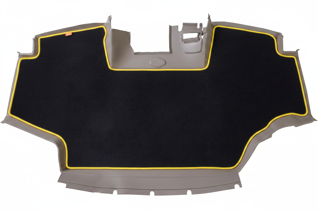 Velour Carpet Black Yellow Trim