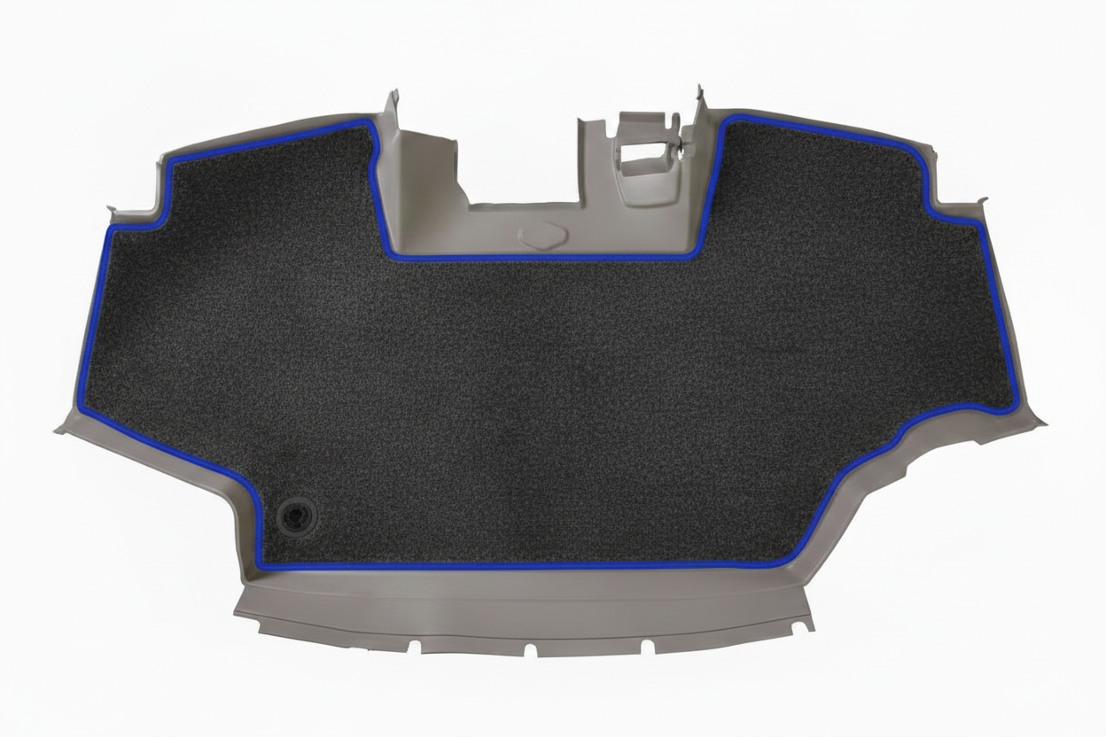 Velour Carpet Grey Blue Trim