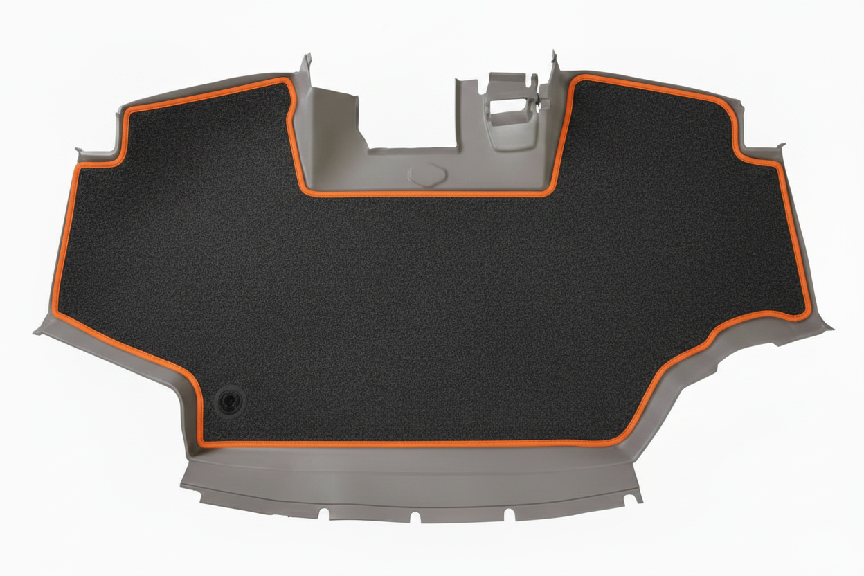 Velour Carpet Grey Orange Trim