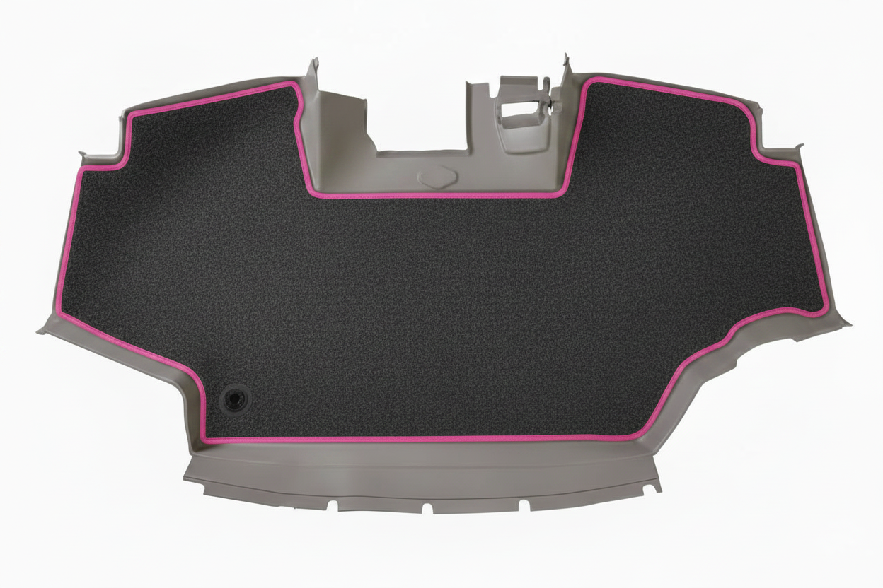 Velour Carpet Grey Pink Trim