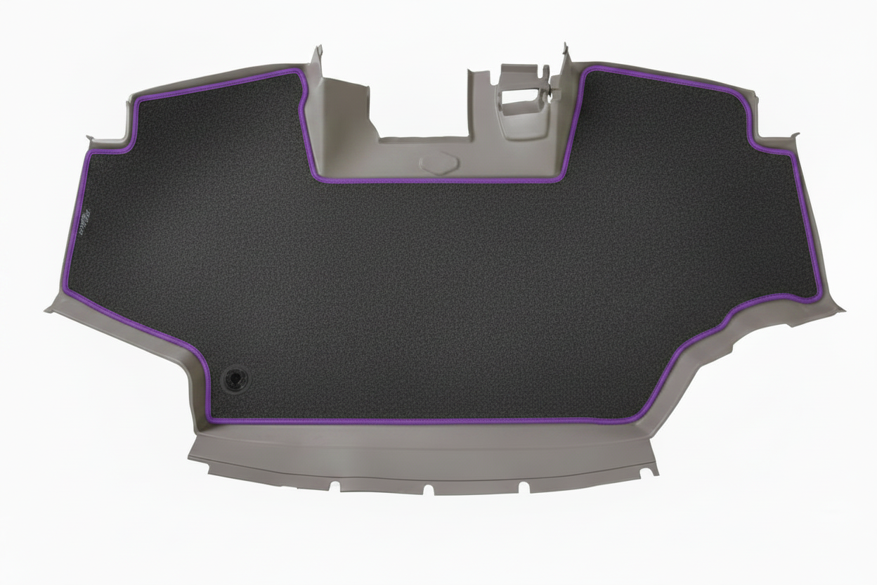 Velour Carpet Grey Purple Trim
